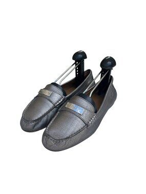 Coach Frederica Metallic Leather Loafers Womens US 7 EU 37 Slip-On Driving Shoes